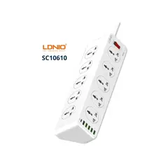 LDNIO - Extensión SC10610 Tomacorriente de 10 Vías y puertos de USB