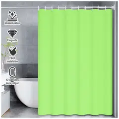 KELLER - Cortina de Baño Moderna Impermeable Accesorio para Ducha U11 Verde Limón