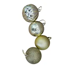 GENERICO - PACK 24 BAMBALINAS ESFERAS NAVIDEÑAS DECORACION NAVIDAD DORADO