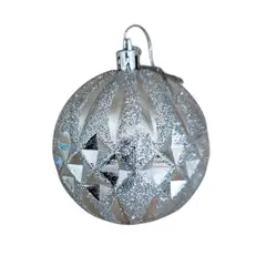 GENERICO - ADORNOS DE ESFERAS DE NAVIDAD PLATEADO ÁRBOL DE NAVIDAD