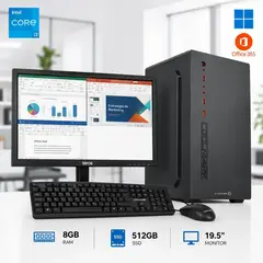 INTEL - Computadora Para Oficina Core I3 8GB Ram 512gb Ssd y Monitor.
