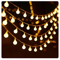 ARTEZA - Luces LED Navidad 9m 100 Bolitas Cálidas con 8 Modos y Enchufe Ideal para Árbol y Hogar