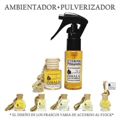 GENERICO - PACK PREMIUM AMBIENTADOR + PULVERIZADOR PARA AUTO ETERNA PRIMAVERA INHALA