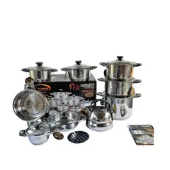 VALESKA - Juego de Ollas 17 Piezas Acero Quirúrgico