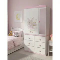 GENERICO - Ropero Modelo Conejita con Flores Acabado Premium Pintado a Mano