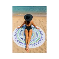 GENERICO - Toalla Redonda Mandala Premium para Playa Estilo Comodidad y Verano Sin Límites