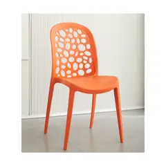 PET MOOD - Silla Moderna Con Respaldo Calado Para Interior o Exterior Color Naranja