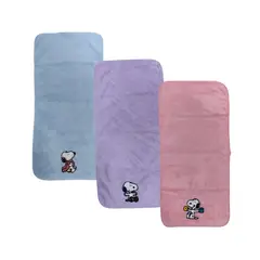 SNOOPY - Tripack Toallas de Mano Snoopy Celeste + Lila + Rosado