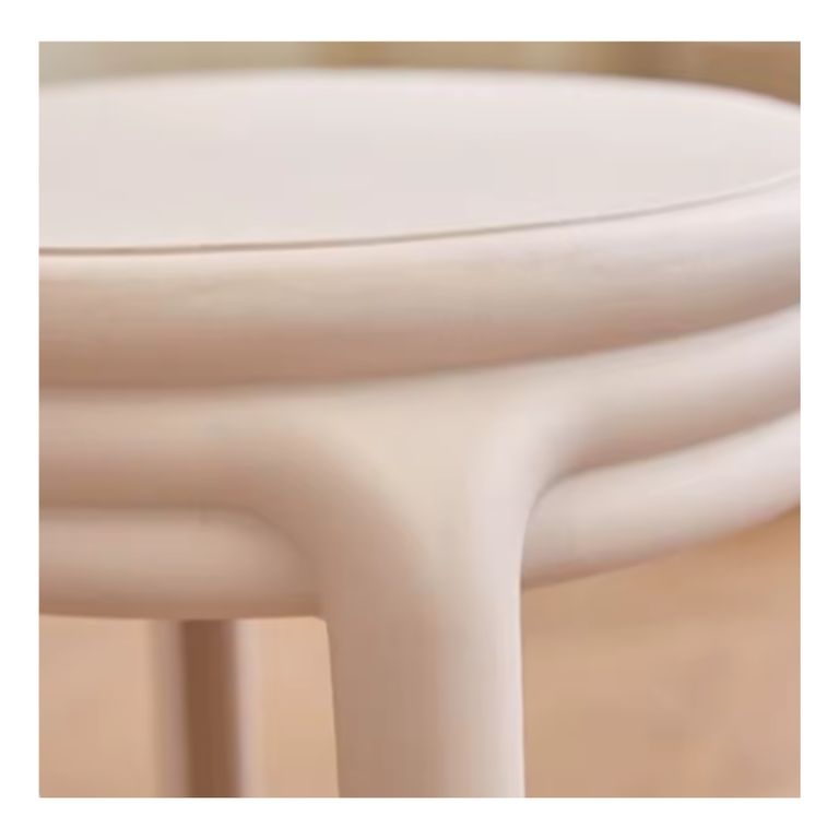 Banco Acolchado 4 Patas 45 Cm Blanco