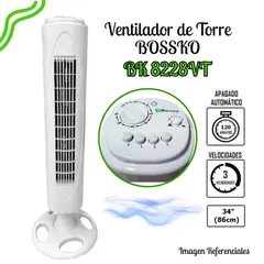 BOSSKO - Ventilador de Torre Bossko BK-8228VT - BLANCO