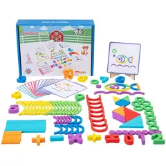 GENERICO - Bloques de construcción y Tangram - Juego Montessori Figuras y patrones con tarjetas