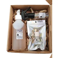 GENERICO - PACK PREMIUM AMBIENTADOR + RECARGA PARA AUTO MANZANA & CANELA INHALA