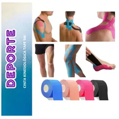 GENERICO - Venda Kinesio - Tapes Cinta Kinesiologica 5cm x 5m COLORES AL AZAR