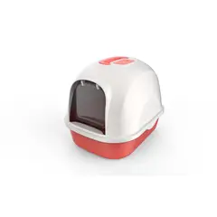 PET MOOD - Arenero Cerrado Mediano Pet Mood Con Puerta + Pala Color Rojo