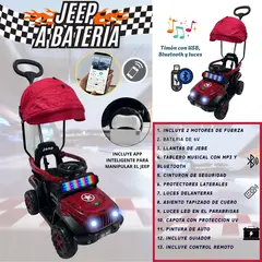 Stokker Baby - Carrito Inteligente JEEP Batería Musical y Luces para niños Rojo