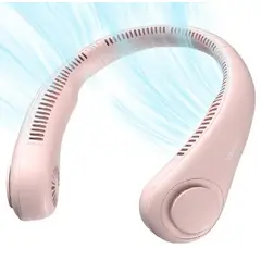 ALKALINE CARE - Mini Ventilador Cuello Portátil 5 niveles Recargable rosado