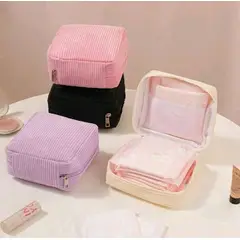 GENERICO - ORGANIZADOR DE TOALLAS HIGIÉNICAS TIPO CORDUROY- COLOR LILA