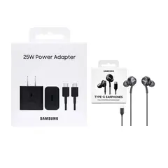 SAMSUNG - Cargador 25W USB C de Carga Rápida +  Audífonos  AKG Tipo C para Samsung S23 Fe
