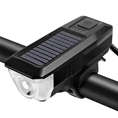 GENERICO - LUZ DELANTERA CON PANEL SOLAR Y TIMBRE