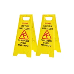 GENERICO - 2 PIEZAS Señales de precaución de piso mojado, señales de advertencia de seguridad plegables