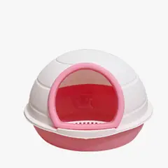 PET MOOD - Arenero Mediano Para Mascotas tipo Iglú Color Rosado