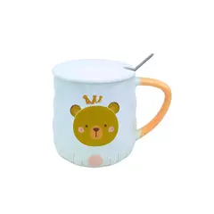 GENERICO - Taza de Cerámica de Oso con Tapa y Cuchara