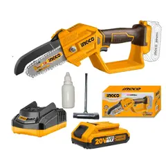 INGCO - Mini Motosierra 20V 5” P20S Inalámbrica con Batería y Cargador