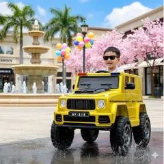 GENERICO - Carro a Batería Camioneta Modelo Mercedes con Control Bluetooth para Niños Amarillo