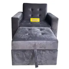 TEMEL - Sofá Cama Gris Oscuro 1 Plaza - TEMEL