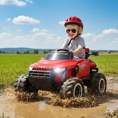 GENERICO - Carro a Batería Camioneta Stronger modelo 4x4 Todo Terreno para Niños Rojo