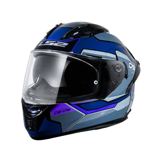 CASCO MOTO LS2 FF806 CE-09 AZUL GRIS BRILLO ECE2206