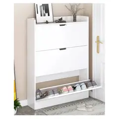 NACIONAL - Zapatera de Melamina Minimalista 15 Pares - NOELIA Blanco