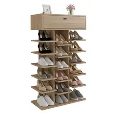 NACIONAL - Zapatera de Melamina Moderna 17 Pares - OLMO