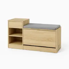 NACIONAL - Zapatera de Melamina con asiento 2 Niveles - GODOY