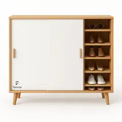 NACIONAL - Zapatera de melamina con puertas corredizas 14 Pares - RIOJA