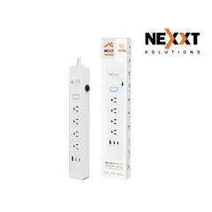 Nexxt Solutions - Regleta Smart Nexxt NHP-E710 4 Salidas NEMA 5-15R 3 USB Temporizador