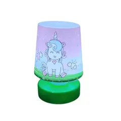 GENERICO - Lampara pequeña para escritorio o dormitorio infantil unicornio verde