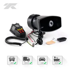 GENERICO - Sirena Tipo Patrullera 7 Tonos con Megáfono