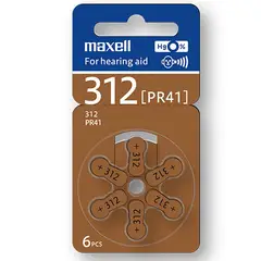 MAXELL - PILAS 312 PARA AUDIFONOS MEDICADOS x 6 PILAS