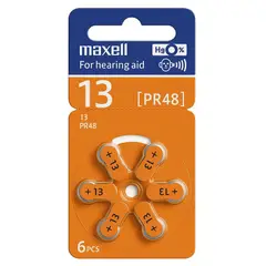 MAXELL - PILAS 13 PARA AUDIFONOS MEDICADOS x 6 PILAS