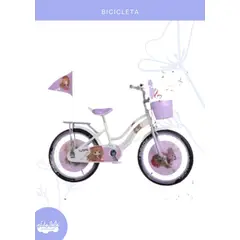 Baby - Bicicleta infantil Musical para niña - ARO16 MODELO MUÑECA  -  LILA