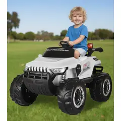 GENERICO - Carro a Batería Camioneta Stronger modelo 4x4 Todo Terreno para Niños Blanco