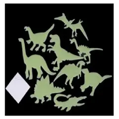 GENERAL - Pack x 2 Pegatinas de pared que brillan en la oscuridad Dinosaurios 3D