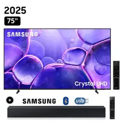 SAMSUNG - Televisor Samsung Smart TV 75 Crystal UHD 4K UN75U8000FGXPE + Soundbar HW-B400