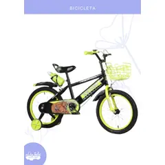 BABY - BICICLETA INFANTIL MODELO "XWTONG" C/ BOTELLA ARO 16 - COLOR AMARILLO