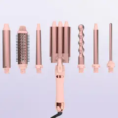 VEX - SET DE RIZADORES STYLE CORE 7 EN 1 BEAUTY CON CEPILLO TERMICO Y 6 BARRILES TITANIUM