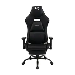 KUZLER - Silla Gamer Ergonómica Negra DRAKTAR2-N con Reposapiés y Reclinación 180°