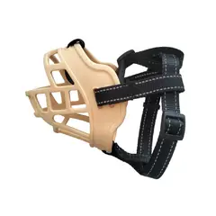 GENERICO - Bozal Flex de Silicona para Perros Talla 4 Color Beige