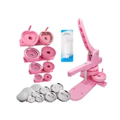 GENERICO - Máquina para Hacer Pines Botones Llaveros Metálicos Button Maker ROSA