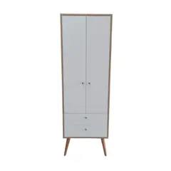 GENERICO - Armario Duna con Puertas Blancas y Cajones - Estilo Contemporáneo y Funcional